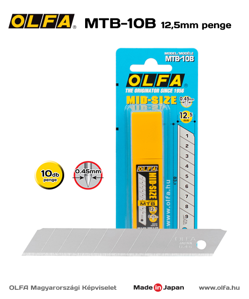 OLFA MTB 10B 12,5mm standard tördelhető penge